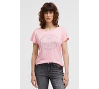 Rundhalsshirt SOCCX, Damen, Gr. 3XL, rosa (smooth rose), Single Jersey, Material: 100% Baumwolle, Glitzermuster, bedruckt, regular fit normal, Rundhals, angeschnitten Bündchen, Shirts Rundhalsshirt, m