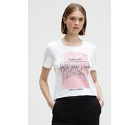 Rundhalsshirt SOCCX, Damen, Gr. 3XL, weiß, Single Jersey, Material: 100% Baumwolle, Glitzermuster, bedruckt, slim fit normal, Rundhals, eingesetzt gerader Abschluss, Shirts Rundhalsshirt, aus Baumwoll