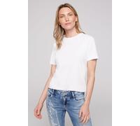 Rundhalsshirt SOCCX, Damen, Gr. 3XL, weiß, Single Jersey, Material: 100% Baumwolle, unifarben, regular fit normal, Rundhals, eingesetzt gerader Abschluss, Shirts Rundhalsshirt, aus Baumwolle (37463469