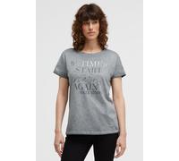 SOCCX Damen T-Shirt Loose Fit mit Tunnelzugband im Saum Lunar Grey, XL