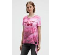 Rundhalsshirt SOCCX, Damen, Gr. XL, smooth rose, Single Jersey, Material: Grundmaterial: 100% Polyester, Ausbrenner: 100% Viskose, bedruckt, regular fit normal, Rundhals, eingesetzt gerader Abschluss,