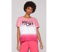 Rundhalsshirt SOCCX, Damen, Gr. XL/XXL, light coral pink, coral pink, Sweatware, Material: 100% Baumwolle, bedruckt, oversize normal, Rundhals, angeschnitten, Shirts Rundhalsshirt, mit überschnittenen