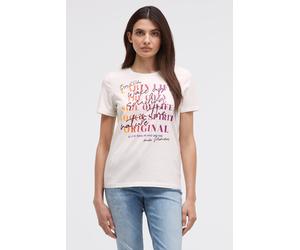 Rundhalsshirt SOCCX, Damen, Gr. XS, weiß, Single Jersey, Material: 95% Baumwolle, 5% Elasthan, bedruckt, regular fit normal, Rundhals, eingesetzt gerader Abschluss, Shirts Rundhalsshirt, mit Baumwolle