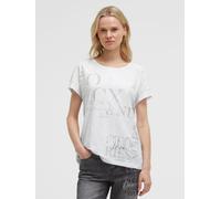 Rundhalsshirt SOCCX, Damen, Gr. XS, weiß, Web, Material: 100% Baumwolle, bedruckt, regular fit normal, Rundhals, angeschnitten offene Naht, Shirts Rundhalsshirt, mit überschnittener Schulter (92136201