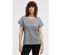 Rundhalsshirt SOCCX, Damen, Gr. XXL, grau (lunar grau), Material: 100% Baumwolle, Glitzermuster, bedruckt, regular fit normal, angeschnitten Bündchen, Shirts Rundhalsshirt, mit überschnittenen Schulte