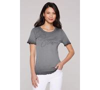 Rundhalsshirt SOCCX, Damen, Gr. XXL, grau (schwarz), Single Jersey, Material: 100% Baumwolle, bedruckt, slim fit normal, Rundhals, eingesetzt gerader Abschluss, Shirts Rundhalsshirt, aus Baumwolle (15