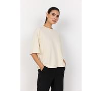 Rundhalsshirt SOYACONCEPT "SC-BANU 231", Damen, Gr. L, beige (cream), Single Jersey, Obermaterial: 48% Modal, 48% Polyester, 4% Elasthan, unifarben, hüftlang, Rundhals, Shirts Rundhalsshirt, aus Visko