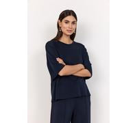 Rundhalsshirt SOYACONCEPT "SC-BANU 231", Damen, Gr. S, blau (navy), Single Jersey, Obermaterial: 48% Modal, 48% Polyester, 4% Elasthan, unifarben, hüftlang, Rundhals, Shirts Rundhalsshirt, aus Viskose