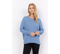 Rundhalsshirt SOYACONCEPT "SC-BIARA 1", Damen, Gr. M, air blau melange, Feinstrick, Obermaterial: 74% Viskose, 21% Polyester, 5% Elasthan, meliert, regular fit Po-bedeckend, Rundhals, Shirts Rundhalss