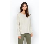 Rundhalsshirt SOYACONCEPT "SC-BIARA 1", Damen, Gr. XXL, beige (91620 cream melange), Feinstrick, Obermaterial: 74% Viskose, 21% Polyester, 5% Elasthan, meliert, regular fit Po-bedeckend, Rundhals, Shi