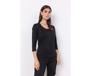 Rundhalsshirt SOYACONCEPT "SC-PYLLE 175", Damen, Gr. L, schwarz, Single Jersey, Obermaterial: 58% Baumwolle, 36% Polyester, 6% Elasthan, unifarben, figurumspielend normal, Rundhals, Shirts Rundhalsshi