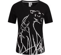 Rundhalsshirt SPORTALM KITZBÜHEL, Damen, Gr. 38, schwarz-weiß (schwarz weiß gemustert), Single Jersey, Obermaterial: 100% Baumwolle, bedruckt, gemustert, mehrfarbig, regular fit, Rundhals, Shirts Rund