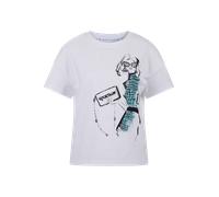 Rundhalsshirt SPORTALM KITZBÜHEL, Damen, Gr. 42, weiß (weiß bedruckt), Single Jersey, Obermaterial: 95% Baumwolle, 5% Elasthan, bedruckt, gemustert, mehrfarbig, regular fit normal, Rundhals, eingesetz