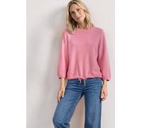 Rundhalsshirt STREET ONE, Damen, Gr. 34, pink (blush berry meliert), Strick, Obermaterial: 60% Viskose, 40% Polyester, unifarben, lässig geschnitten hüftbedeckend, Rundhals, elastischer Bund, Shirts R