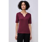 Rundhalsshirt STREET ONE, Damen, Gr. 40, truffle rot, Web, 50% Baumwolle, 50% Modal, unifarben, normal normal, Rundhals, abgesteppt, Shirts Rundhalsshirt, Jersey (65111322-40) truffle rot