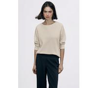 Rundhalsshirt STREET ONE STUDIO, Damen, Gr. 36, beige (soft beige), Stoff, 46% Modal, 46% Polyester, 8% Elasthan, unifarben, comfort fit normal, Rundhals, Bündchen, Shirts Rundhalsshirt, mit 3/4 Ärmel