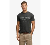 Rundhalsshirt SUPERDRY "1954 Company Relaxed Tee", Herren, Gr. XL, light charcoal marl, Single Jersey, Obermaterial: 100% Baumwolle, bedruckt, meliert, relaxed fit normal, Rundhals, Shirts Rundhalsshi