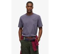 Rundhalsshirt SUPERDRY "ATHLETIC ESS TEE", Herren, Gr. M, beige (graustone), Single Jersey, Obermaterial: 100% Baumwolle, bedruckt, loose fit hüftlang, Rundhals, Shirts Rundhalsshirt (22098437-M)