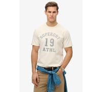 Rundhalsshirt SUPERDRY "ATHLETIC ESS TEE", Herren, Gr. XXL, desert bone, Single Jersey, Obermaterial: 100% Seide, bedruckt, loose fit hüftlang, Rundhals, Shirts Rundhalsshirt (70014564-XXL) desert bon