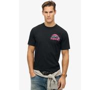 Rundhalsshirt SUPERDRY "CL GREAT OUTDOORS CHEST TEE", Herren, Gr. S, schwarz, Single Jersey, Obermaterial: 100% Baumwolle, unifarben, loose fit normal, Rundhals, Shirts Rundhalsshirt (33008810-S)