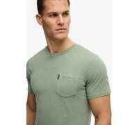Rundhalsshirt SUPERDRY "CLASSIC ESSENTIAL POCKET TEE", Herren, Gr. 3XL, grün, Single Jersey, Obermaterial: 100% Baumwolle, unifarben, relaxed fit normal, Rundhals, Shirts Rundhalsshirt, mit stylischer