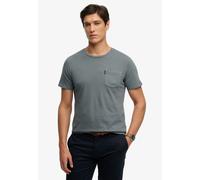 Rundhalsshirt SUPERDRY "CLASSIC ESSENTIAL POCKET TEE", Herren, Gr. L, blau mirage, Single Jersey, Obermaterial: 100% Baumwolle, unifarben, relaxed fit normal, Rundhals, Shirts Rundhalsshirt, mit styli