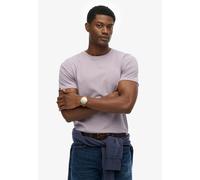 Rundhalsshirt SUPERDRY "CLASSIC ESSENTIAL TEE", Herren, Gr. L, brassica lila, Single Jersey, Obermaterial: 100% Baumwolle, unifarben, relaxed fit normal, Rundhals, Shirts Rundhalsshirt (18187526-L) br