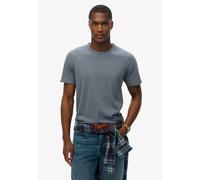 Rundhalsshirt SUPERDRY "CLASSIC ESSENTIAL TEE", Herren, Gr. M, blau (stormy weather blau), Single Jersey, Obermaterial: 100% Baumwolle, unifarben, relaxed fit normal, Rundhals, Shirts Rundhalsshirt (1