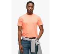 Rundhalsshirt SUPERDRY "CLASSIC ESSENTIAL TEE", Herren, Gr. M, orange (washed dry fluro orange), Single Jersey, Obermaterial: 100% Baumwolle, unifarben, relaxed fit normal, Rundhals, Shirts Rundhalssh