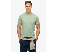 Rundhalsshirt SUPERDRY "CLASSIC ESSENTIAL TEE", Herren, Gr. S, grau (washed slate grau), Single Jersey, Obermaterial: 100% Baumwolle, unifarben, relaxed fit normal, Rundhals, Shirts Rundhalsshirt (346