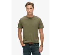 Rundhalsshirt SUPERDRY "CLASSIC ESSENTIAL TEE", Herren, Gr. XL, grün (light khaki grün), Single Jersey, Obermaterial: 100% Baumwolle, unifarben, relaxed fit normal, Rundhals, Shirts Rundhalsshirt (254