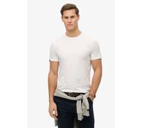 Rundhalsshirt SUPERDRY "CLASSIC ESSENTIAL TEE", Herren, Gr. XL, weiß (optic), Single Jersey, Obermaterial: 100% Baumwolle, unifarben, relaxed fit normal, Rundhals, Shirts Rundhalsshirt, Relaxed Fit, a