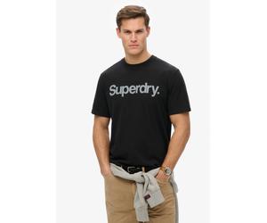 Rundhalsshirt SUPERDRY "CORE LOGO CITY T SHIRT", Herren, Gr. S, schwarz, Single Jersey, Obermaterial: 100% Baumwolle, bedruckt, loose fit normal, Rundhals, Shirts Rundhalsshirt (15624204-S)