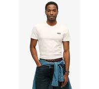 Rundhalsshirt SUPERDRY "ESSENTIAL CONTRAST EMB TEE", Herren, Gr. 3XL, weiß (optic), Single Jersey, Obermaterial: 100% Baumwolle, bedruckt, slim fit normal, Rundhals, Shirts Rundhalsshirt (26454701-XXX