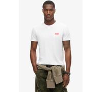 Rundhalsshirt SUPERDRY "ESSENTIAL LOGO EMB TEE", Damen, Gr. L, weiß (optic), Single Jersey, Obermaterial: 100% Baumwolle, unifarben, slim fit hüftlang, Rundhals, Shirts Rundhalsshirt (23123633-L) opti