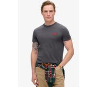 Superdry Essential Logo Embroidered Kurzarm-t-shirt S Graphite Black / Fluro Red