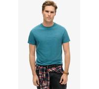 Superdry T-Shirt Classic Melange mit Logo aus Bio-Baumwolle Herren Blau XL