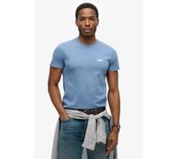 Rundhalsshirt SUPERDRY "ESSENTIAL LOGO EMB TEE", Damen, Gr. XL, blau (moonlight blau), Single Jersey, Obermaterial: 100% Baumwolle, bedruckt, slim fit hüftlang, Rundhals, Shirts Rundhalsshirt (6223566