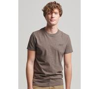 Rundhalsshirt SUPERDRY "ESSENTIAL LOGO EMB TEE", Damen, Gr. XL, braun (cocoa braun), Single Jersey, Obermaterial: 100% Baumwolle, unifarben, slim fit hüftlang, Rundhals, Shirts Rundhalsshirt (17329509