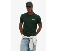 Rundhalsshirt SUPERDRY "ESSENTIAL LOGO EMB TEE", Damen, Gr. XL, grün (forest grün), Single Jersey, Obermaterial: 100% Baumwolle, unifarben, slim fit hüftlang, Rundhals, Shirts Rundhalsshirt (50601814-