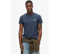 Rundhalsshirt SUPERDRY "ESSENTIAL LOGO EMB TEE", Herren, Gr. XXL, blau (lauren navy), Single Jersey, Obermaterial: 100% Baumwolle, unifarben, slim fit hüftlang, Rundhals, Shirts Rundhalsshirt (1397055