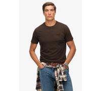 Rundhalsshirt SUPERDRY "ESSENTIAL LOGO EMB TEE", Damen, Gr. XXL, braun (nutmeg braun marl), Single Jersey, Obermaterial: 100% Baumwolle, meliert, slim fit hüftlang, Rundhals, Shirts Rundhalsshirt (222