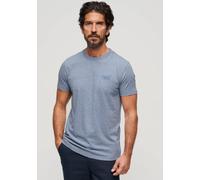 Rundhalsshirt SUPERDRY "ESSENTIAL LOGO EMB TEE", Herren, Gr. S, blau (bay blau), Single Jersey, Obermaterial: 100% Baumwolle, unifarben, slim fit hüftlang, Rundhals, Shirts Rundhalsshirt (89160165-S)