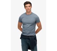 Rundhalsshirt SUPERDRY "ESSENTIAL LOGO EMB TEE", Herren, Gr. XL, blau (washed denim), Single Jersey, Obermaterial: 100% Baumwolle, unifarben, slim fit hüftlang, Rundhals, Shirts Rundhalsshirt (8316501