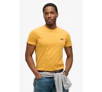 Rundhalsshirt SUPERDRY "ESSENTIAL LOGO EMB TEE", Herren, Gr. XL, denim co ochre braun, Single Jersey, Obermaterial: 100% Baumwolle, bedruckt, slim fit hüftlang, Rundhals, Shirts Rundhalsshirt (7454600