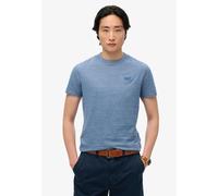Rundhalsshirt SUPERDRY "ESSENTIAL LOGO EMB TEE", Herren, Gr. XXL, blau (ocean blau feeder), Single Jersey, Obermaterial: 100% Baumwolle, unifarben, slim fit hüftlang, Rundhals, Shirts Rundhalsshirt (2