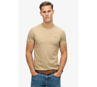 Rundhalsshirt SUPERDRY "ESSENTIAL LOGO EMB TEE", Herren, Gr. XXL, braun (tan braun fleck marl), Single Jersey, Obermaterial: 100% Baumwolle, meliert, slim fit hüftlang, Rundhals, Shirts Rundhalsshirt