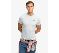 Rundhalsshirt SUPERDRY "ESSENTIAL LOGO EMB TEE", Herren, Gr. XXL, icy blau marl, navy, Single Jersey, Obermaterial: 100% Baumwolle, meliert, slim fit hüftlang, Rundhals, Shirts Rundhalsshirt (92549741