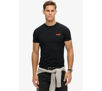 Rundhalsshirt SUPERDRY "ESSENTIAL LOGO EMB TEE", Herren, Gr. XXL, orange (hazard orange), Single Jersey, Obermaterial: 100% Baumwolle, unifarben, slim fit hüftlang, Rundhals, Shirts Rundhalsshirt, aus