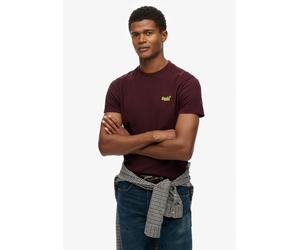 Rundhalsshirt SUPERDRY "ESSENTIAL LOGO EMB TEE", Herren, Gr. XXL, tawnty port marl, fluro gelb, Single Jersey, Obermaterial: 100% Baumwolle, unifarben, slim fit hüftlang, Rundhals, Shirts Rundhalsshir